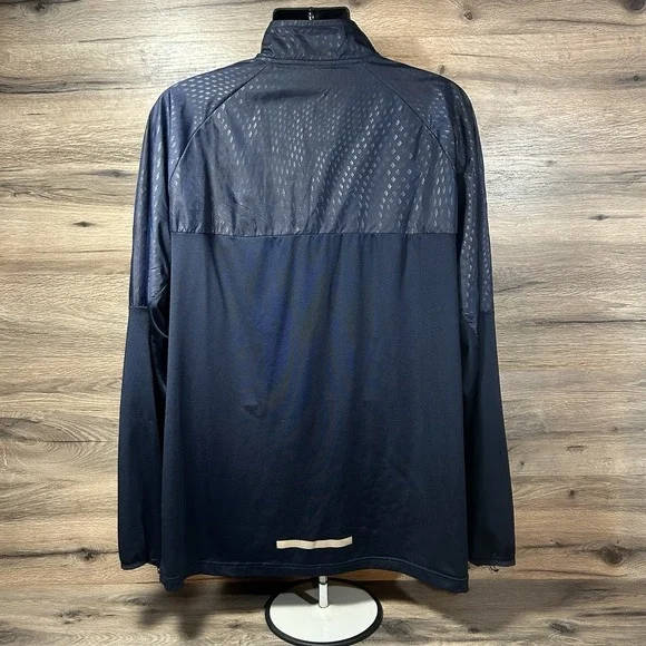 VTG Russell Athletic Track Suit Jacket Men 2XL Big 90s Y2K Navy Blue - Picture 3 of 6